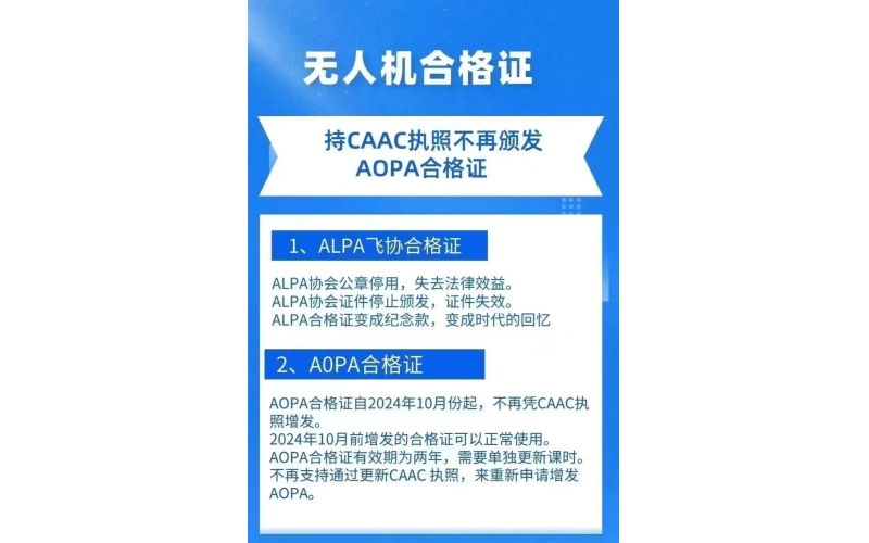 重要通知！CAAC執(zhí)照不再增發(fā)AOPA、ALPA合格證，考一得四已成為歷史！